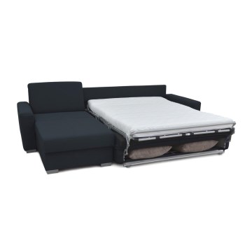 Eck-Schlafsofa mit Stauraum, ausziehbar, für den täglichen Gebrauch, L-Form LEKA links, blau