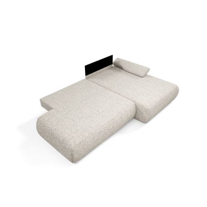 Eck-Schlafsofa mit Stauraum in L-Form PRATO, rechts, beige
