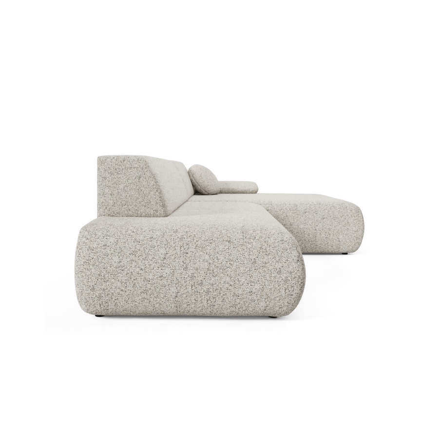 Eck-Schlafsofa mit Stauraum in L-Form PRATO, rechts, beige