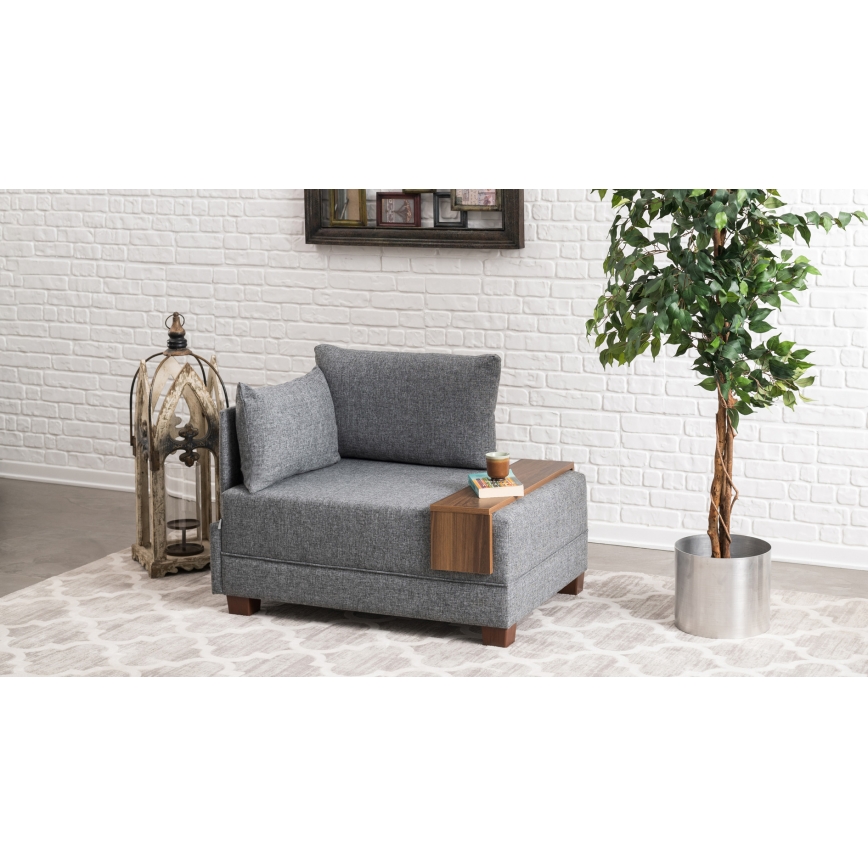 Eck-Sessel TULA, grau, links