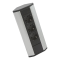Eck-Steckdosensäule 3×230 V schwarz/silber