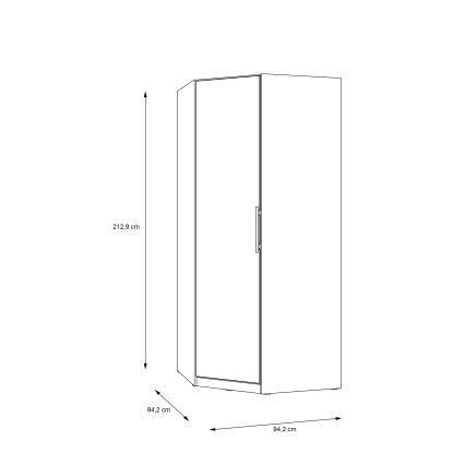 Eckkleiderschrank MARO 94x213 cm Artisan-Eiche