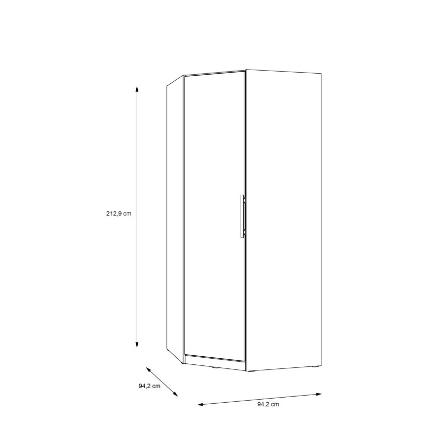 Eckkleiderschrank MARO 94x213 cm Artisan-Eiche