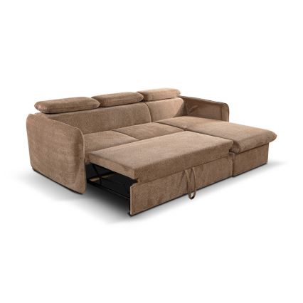 Eck-Schlafsofa in L-Form mit Stauraum BEJA, beige, rechts