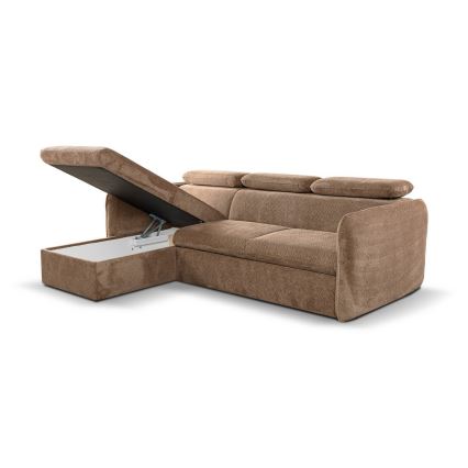Eck-Schlafsofa in L-Form mit Stauraum BEJA, Beige, links