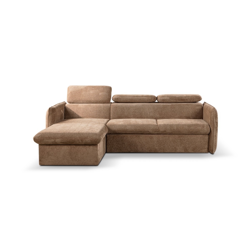 Eck-Schlafsofa in L-Form mit Stauraum BEJA, Beige, links