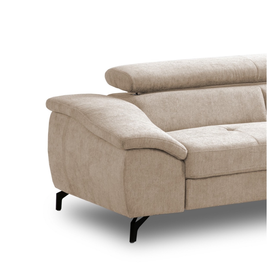 Eck-Schlafsofa mit Stauraum in L-Form BRESCIA, rechts, beige