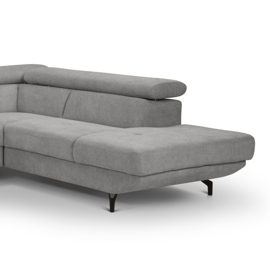 Eck-Schlafsofa mit Stauraum in L-Form BRESCIA, rechts, grau