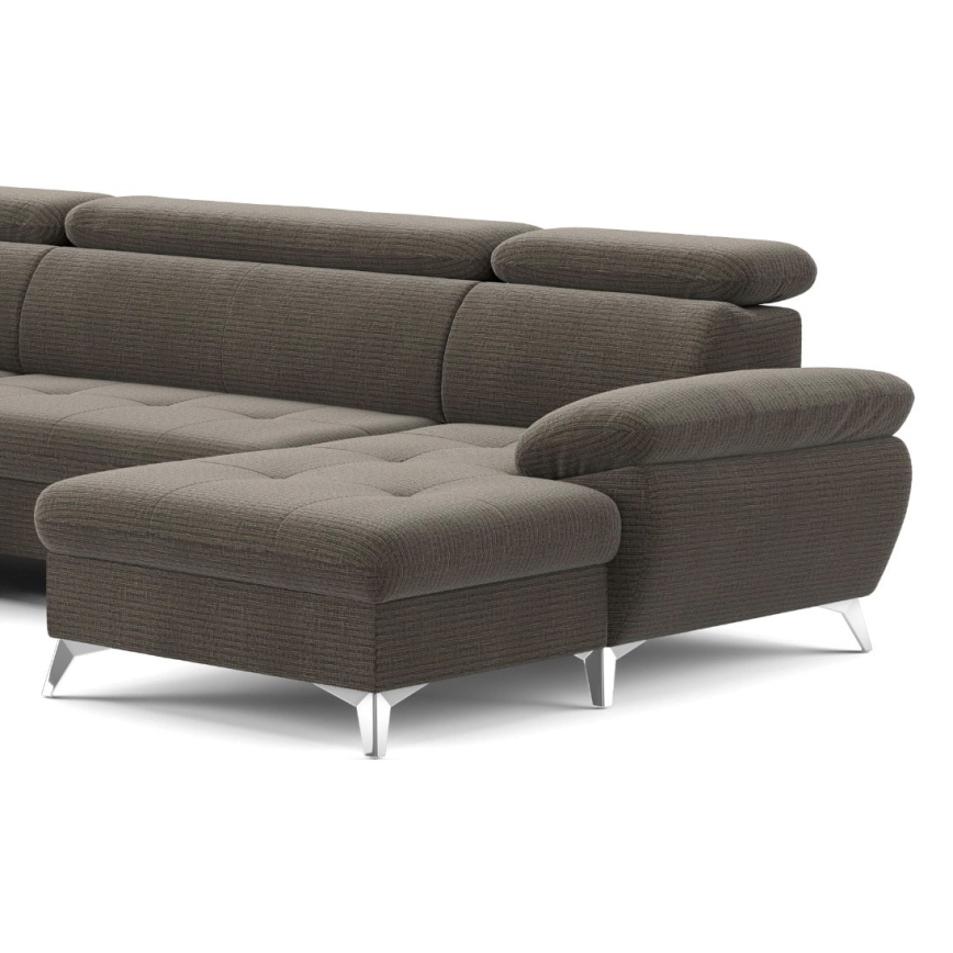 Eck-Schlafsofa mit Stauraum in U-Form CATANIA links, braun