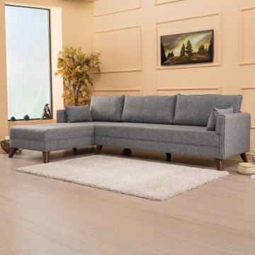 Ecksofa im L-Format KORFU, grau, links