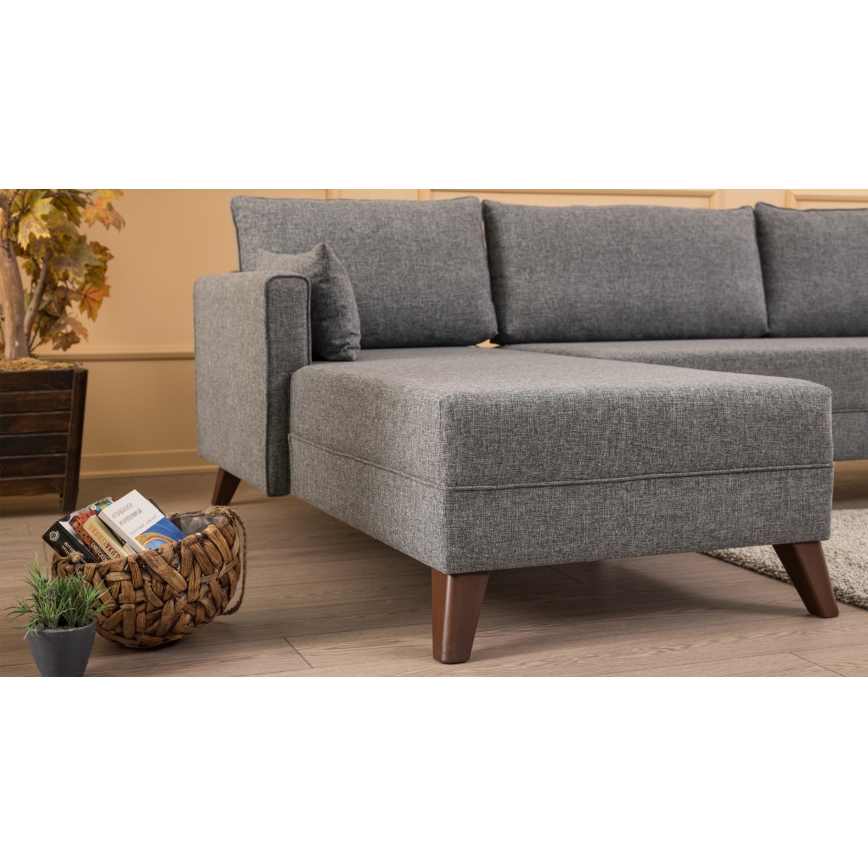 Ecksofa im L-Format KORFU, grau, links