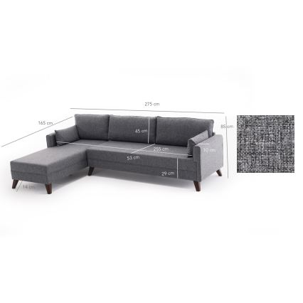 Ecksofa im L-Format KORFU, grau, links