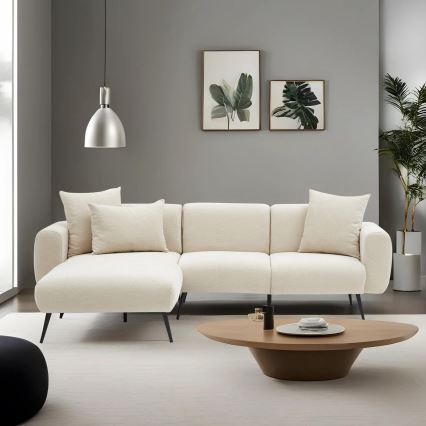 Ecksofa in L-Form PISA, creme, links