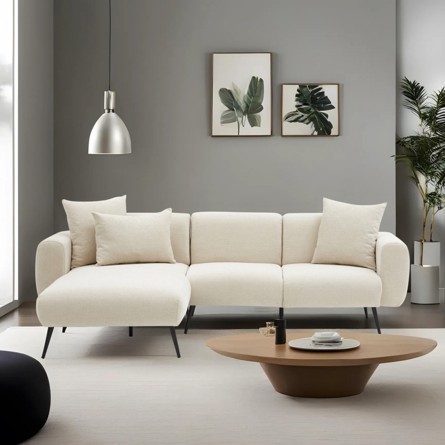 Ecksofa in L-Form PISA, creme, links