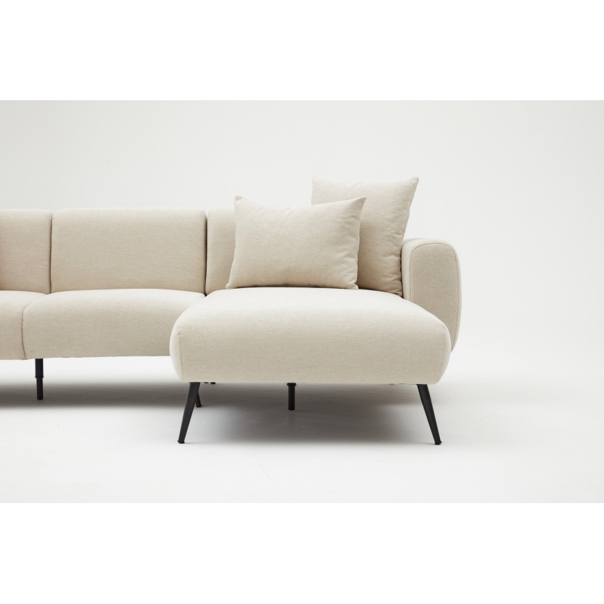 Ecksofa in L-Form PISA, cremefarben, rechts