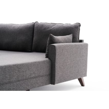 Ecksofa in L-Form RIGA, Anthrazit, rechts