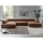 Ecksofa in U-Form TROPEA links braun