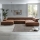 Ecksofa in U-Form TROPEA, rechts, braun