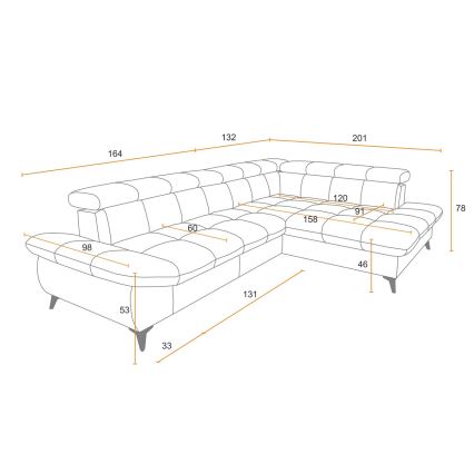 Eck-Schlafsofa MARANO links, orange