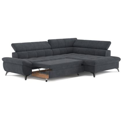 Eck-Schlafsofa MARANO, L-Form, rechts, schwarz