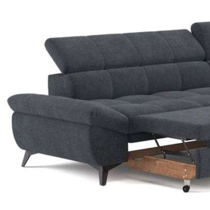 Eck-Schlafsofa MARANO, L-Form, rechts, schwarz