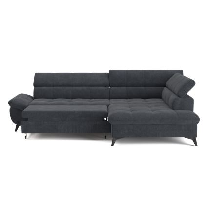 Eck-Schlafsofa MARANO, L-Form, rechts, schwarz