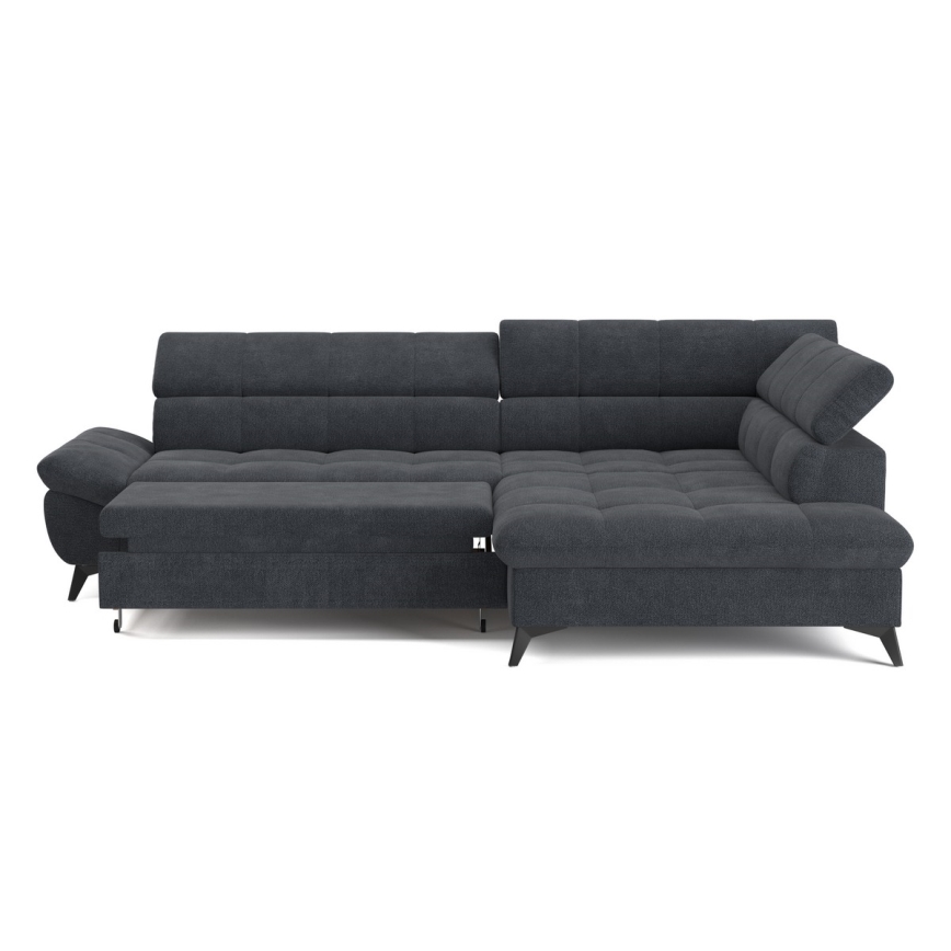 Eck-Schlafsofa MARANO, L-Form, rechts, schwarz