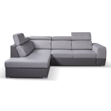 Eck-Schlafsofa in L-Form mit Stauraum MATRIX, grau, links
