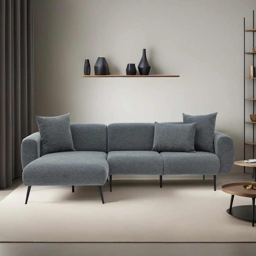 Ecksofa PISA, L-Form, grau, links