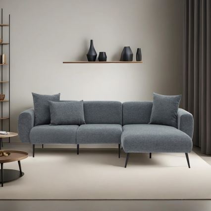 Ecksofa PISA, L‑Form, rechts, grau