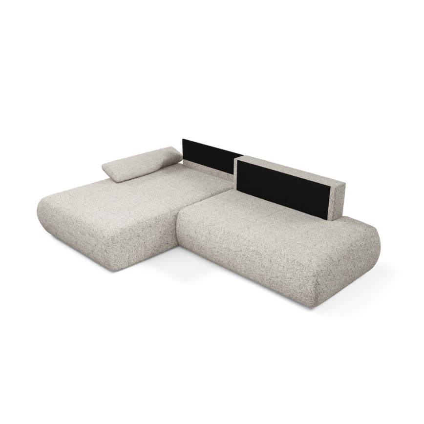 Ecksofa PRATO mit Schlaffunktion und Stauraum, L-Form, links, beige