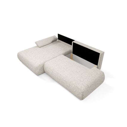 Ecksofa PRATO mit Schlaffunktion und Stauraum, L-Form, links, beige