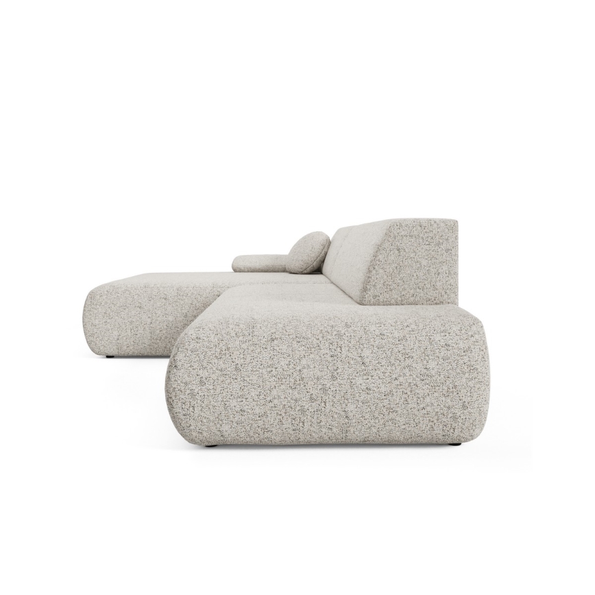 Ecksofa PRATO mit Schlaffunktion und Stauraum, L-Form, links, beige