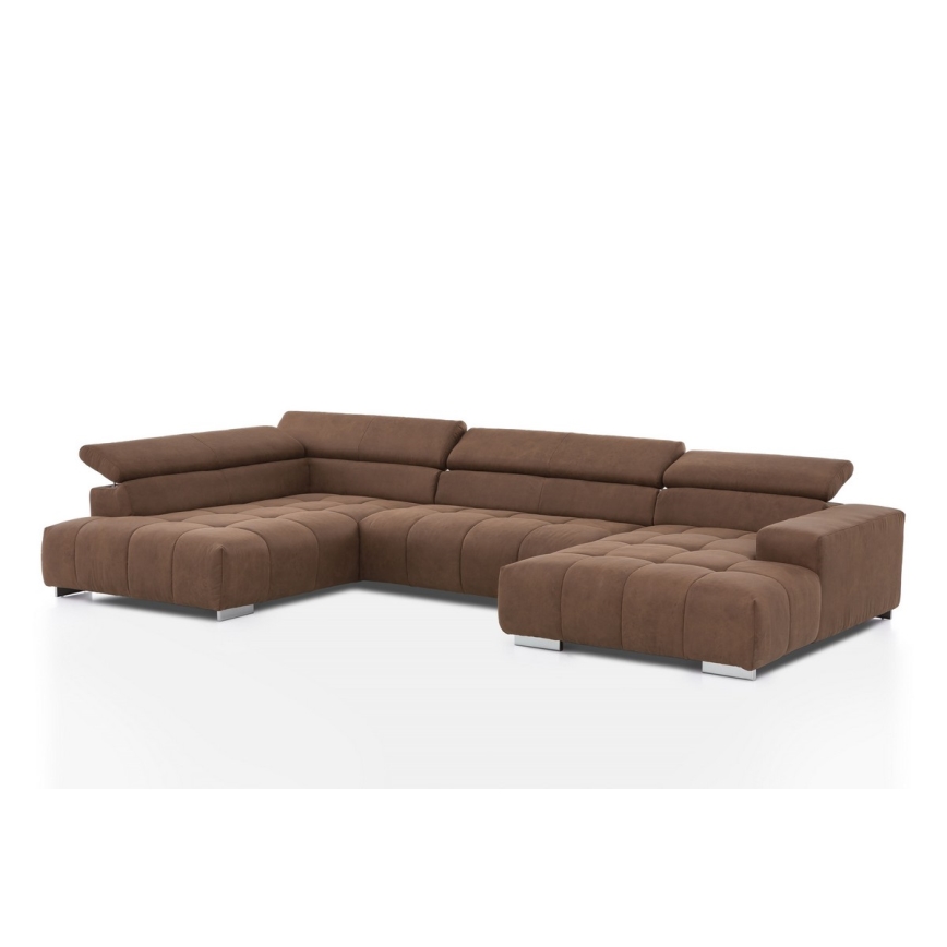 Ecksofa in U-Form TROPEA links braun