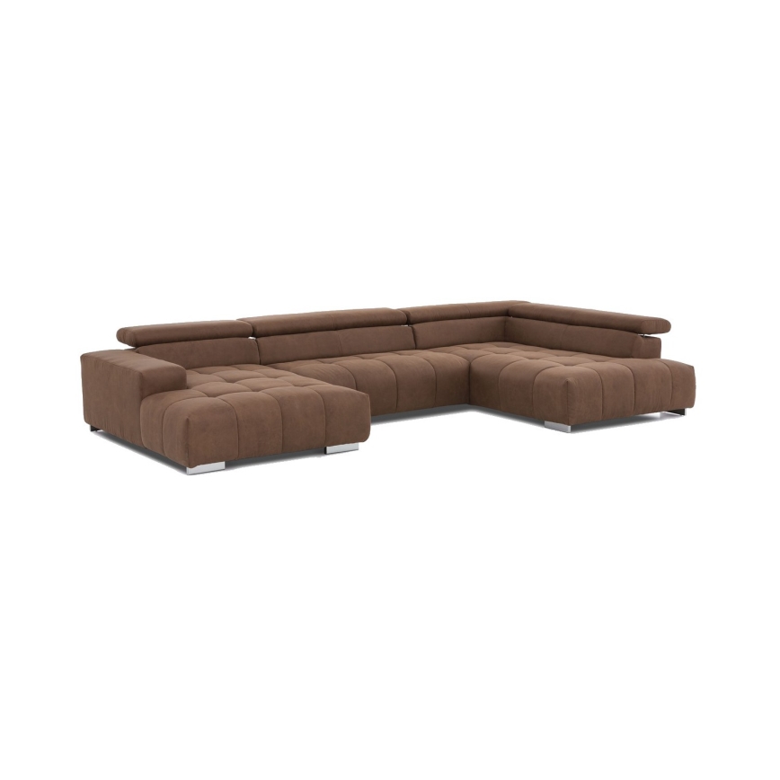 Ecksofa in U-Form TROPEA, rechts, braun