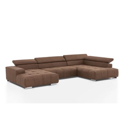 Ecksofa in U-Form TROPEA, rechts, braun