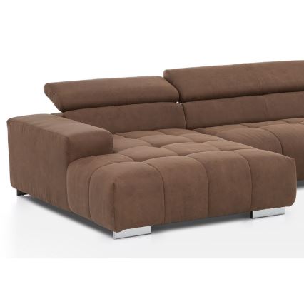 Ecksofa in U-Form TROPEA, rechts, braun