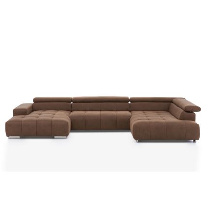 Ecksofa in U-Form TROPEA, rechts, braun