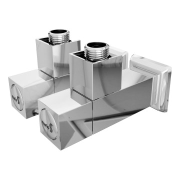 Eckventil eckig 2 Stück glänzend verchromt