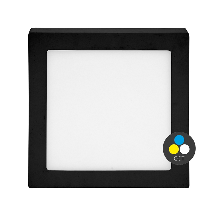 LED-Deckenleuchte RAFA LED/25W/230V 3000/4000/6000K 30x30 cm Schwarz