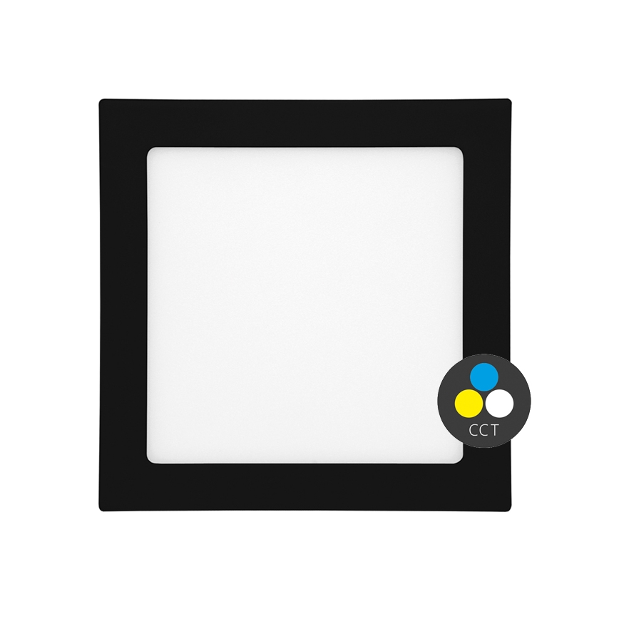 LED-Einbauleuchte für Badezimmer RAFA LED/18W/230V 3000/4000/6000K 22x22 cm IP44 schwarz