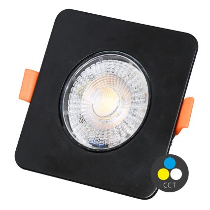 Dimmbare LED-Einbauleuchte KENT LED/3/5/7W/230V3000/4000/6000K 9x9 cm schwarz