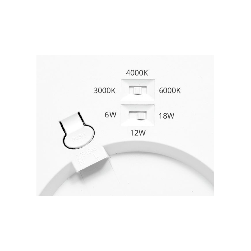 Dimmbares LED-Panel LEXA LED/6/12/18W/230V 3000/4000/6000K d 22,5 cm weiß