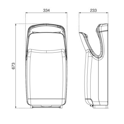EcoStep 10007 - Händetrockner R1.1 750/1000W/230V schwarz