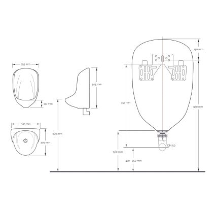 EcoStep 30013 - Wasserloses Urinal P10 Keramik/weiß