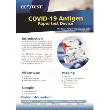 ECOTEST RAPID - Antigen-Schnelltest COVID-19, Packung 20 St.