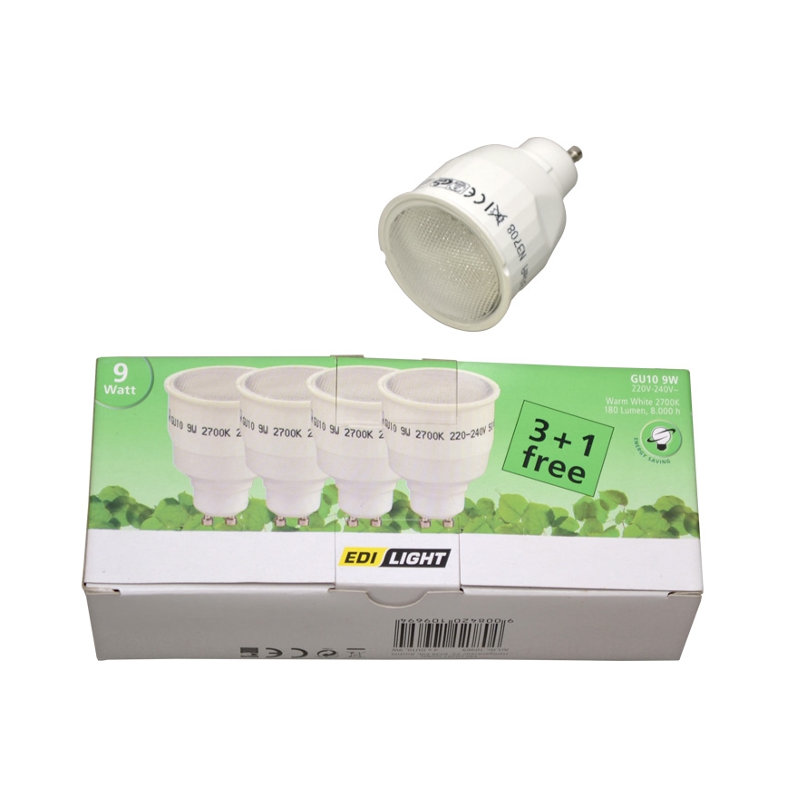 SADA 4x úsporná žárovka GU10/9W/230V - Eglo 10969