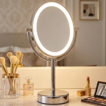 Eglo 201598 - Kosmetikspiegel mit LED-Beleuchtung LED/4W/4xAA IP65 Hochglanz-Chrom