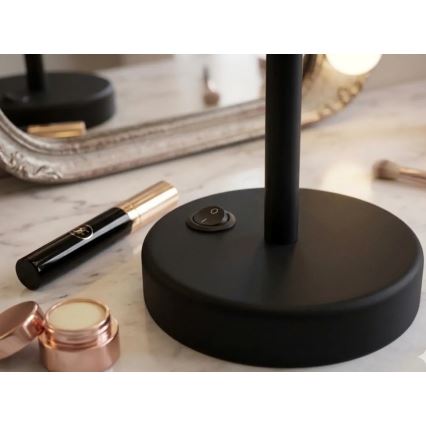 Eglo 201599 - Kosmetikspiegel mit LED-Hintergrundbeleuchtung LED/4W/4xAA IP65 schwarz