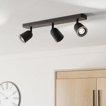 Eglo - 3-flammiger Deckenstrahler, GU10 (3×10 W), 230 V, schwarz